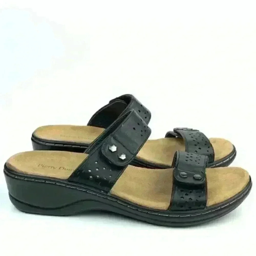 Pierre Dumas sandals size 10 black sticky strap